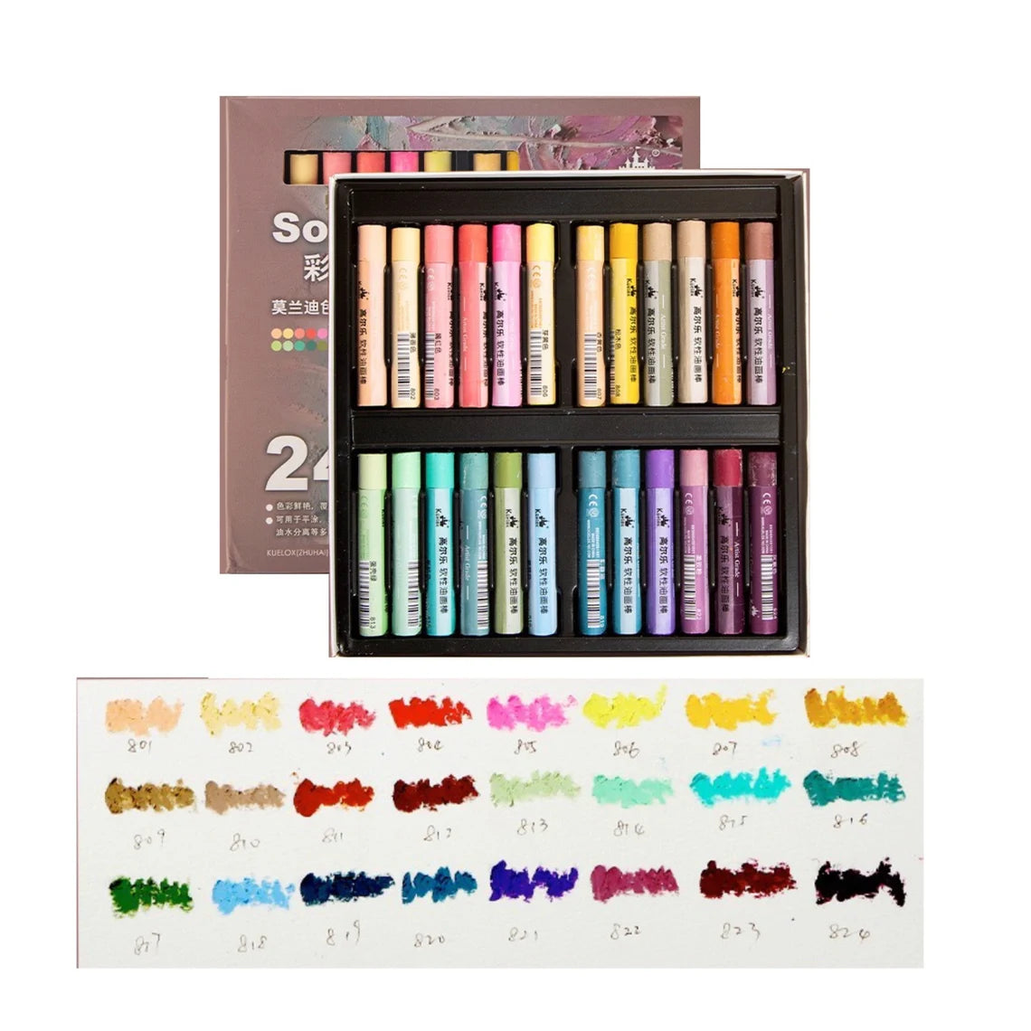 Kuelox Oil Pastels, 24+2 Colors Artist Soft Oil Pastels, Vibrant and  Creamy, for beginners to Artists, Kids to Adults Art Painting